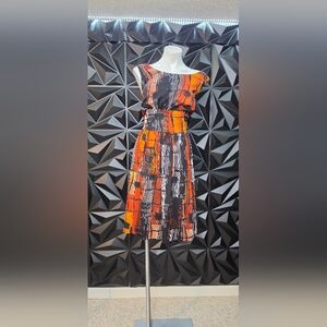 Donna Ricco Abstract Midi Dress